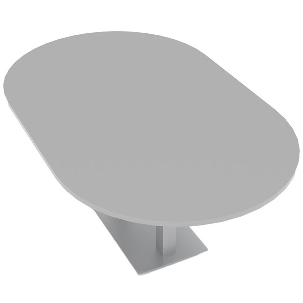 Racetrack Shaped 6 Person Conference Room Table, 46" W, 6 ft. L, 29" H, Light Gray